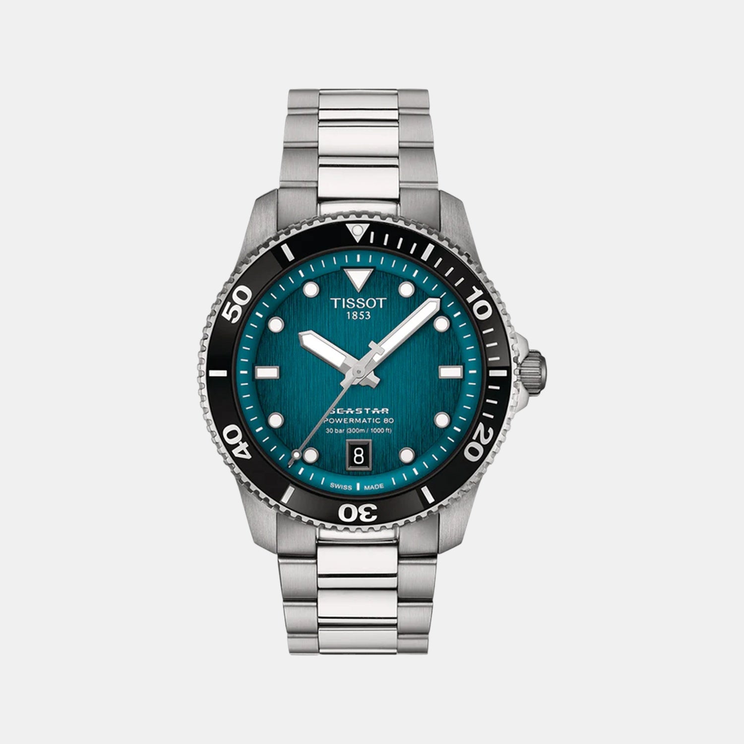 Seastar 1000 Men Automatic Graded Turquoise-Black Dial Analog Stainless Steel Watch T1208071109100
