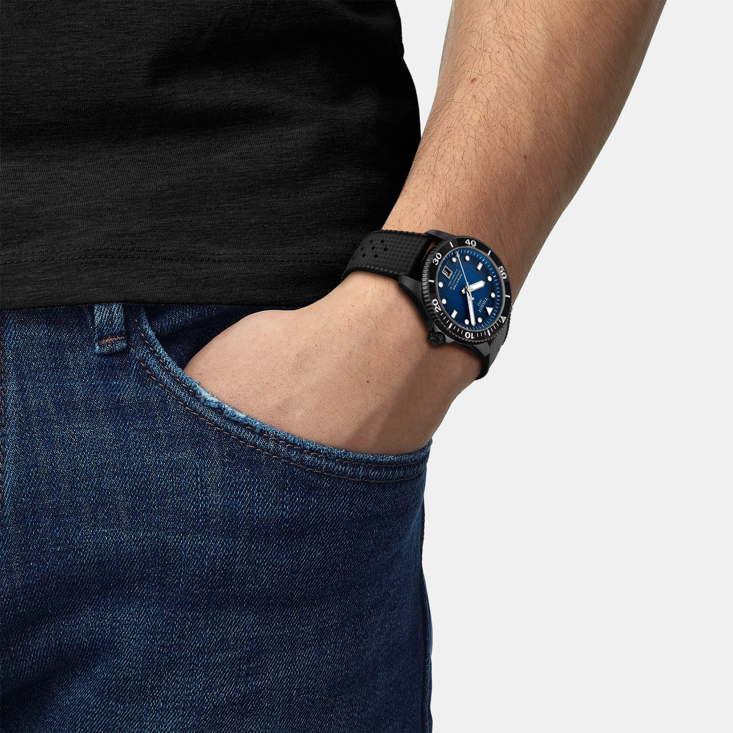 Seastar T-Sport Unisex Analog Graded Blue Dial Automatic Rubber Watch T1208073704100