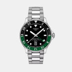 Seastar 1000 Men Quartz GMT Black Dial Analog Stainless Steel Watch T1208521105100