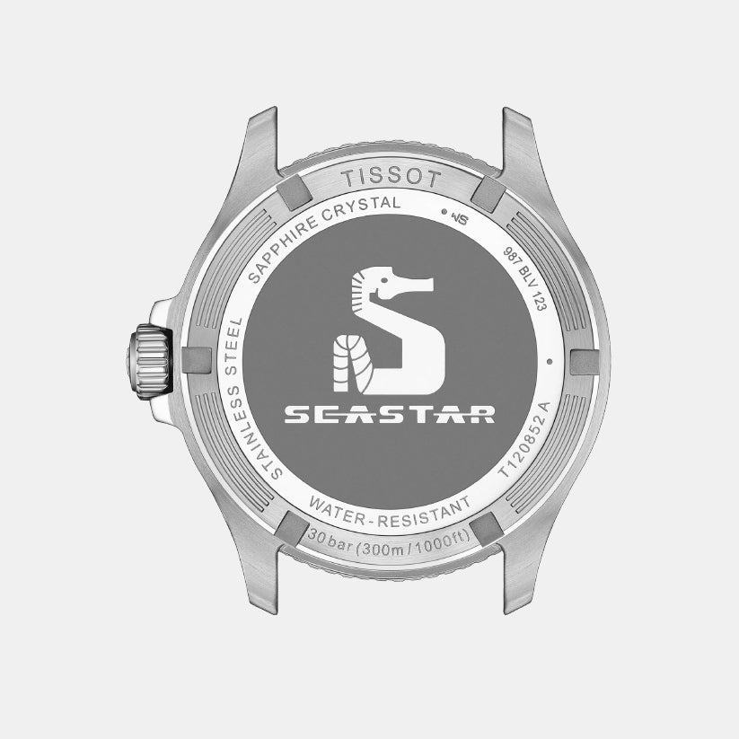 Seastar 1000 Men Quartz GMT Black Dial Analog Stainless Steel Watch T1208521105100