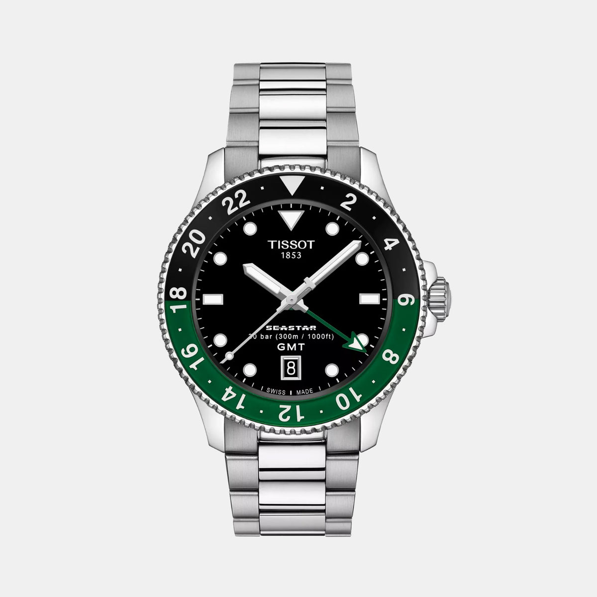 Seastar Men Quartz Black Dial Analog Stainless Steel Watch T1208521105100