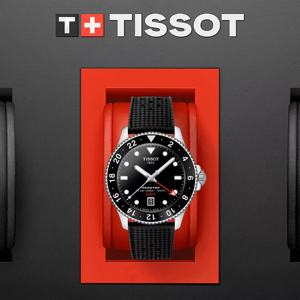 Seastar 1000 Men Quartz Black Dial Analog Rubber Watch T1208521705100