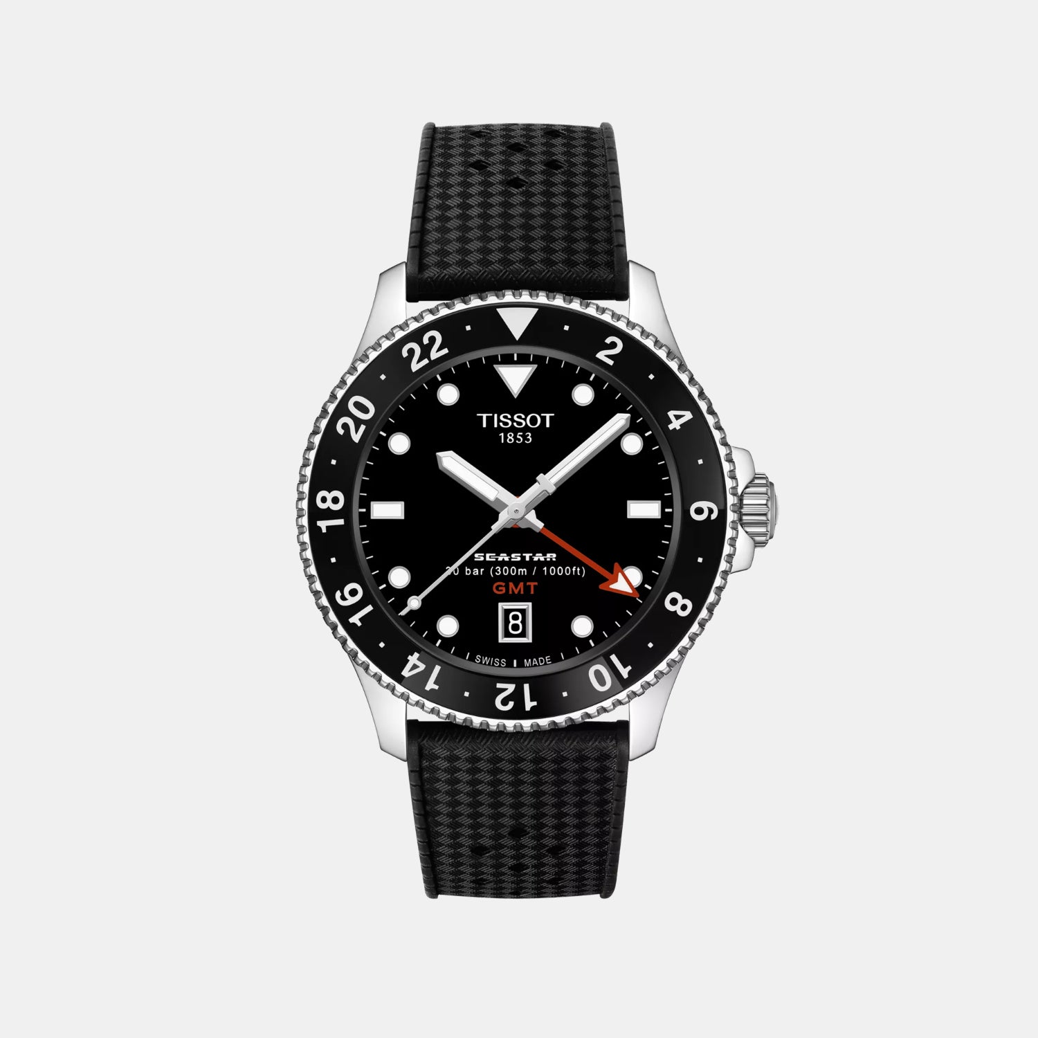 Seastar 1000 Men Quartz Black Dial Analog Rubber Watch T1208521705100