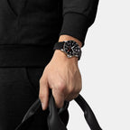 Seastar 1000 Men Quartz Black Dial Analog Rubber Watch T1208521705100