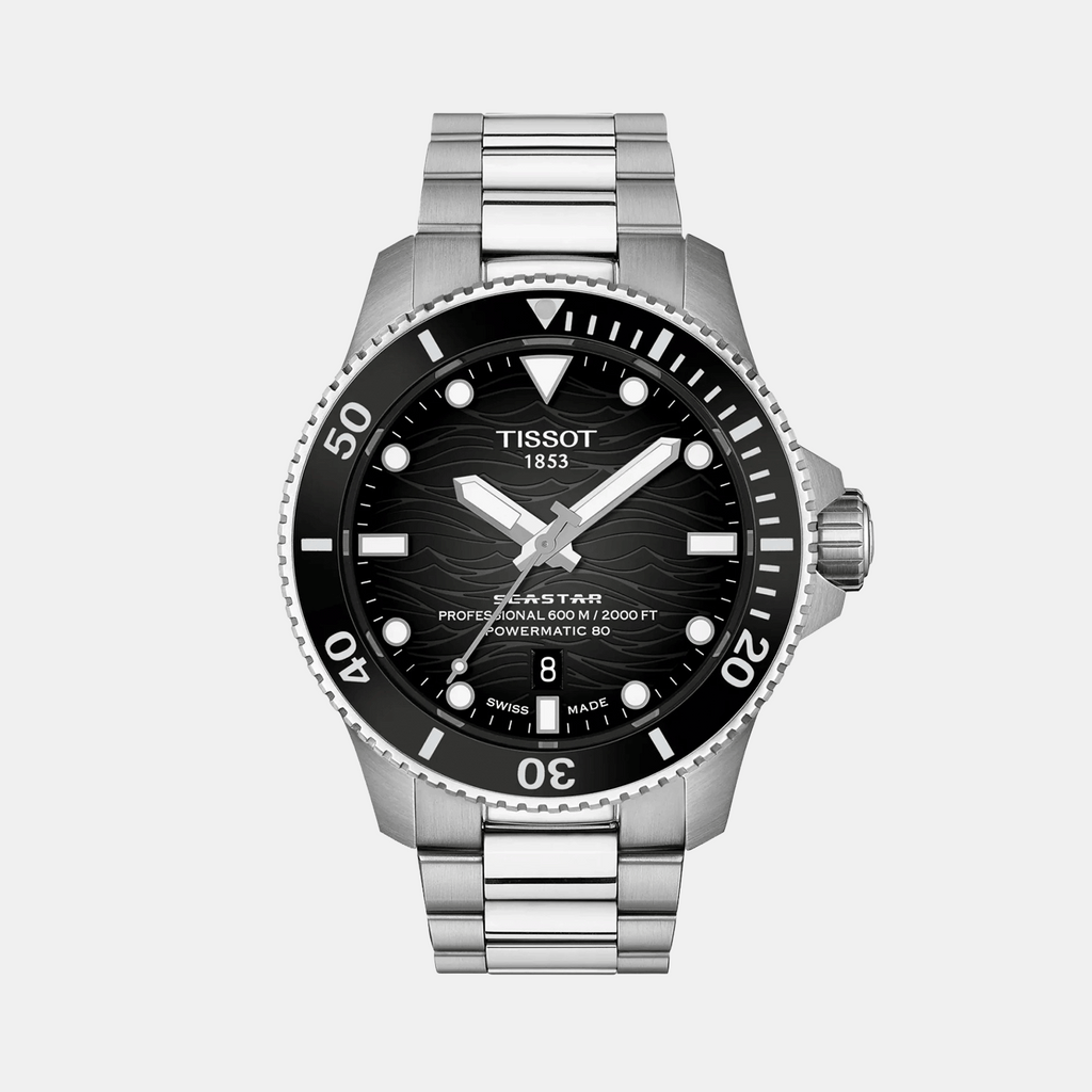 Men Automatic Grey Dial Analog Stainless Steel Watch T1209071105100