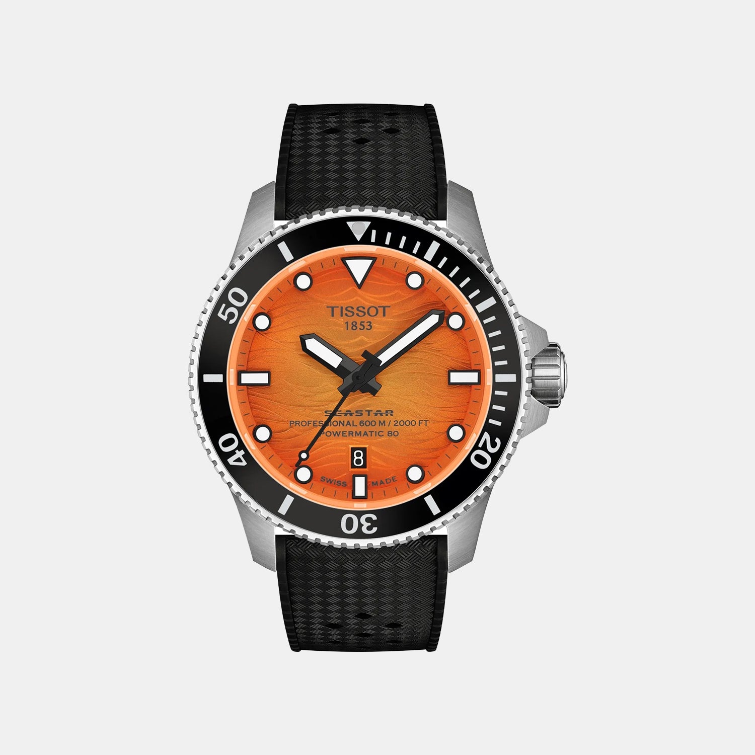 Seastar 2000 Men Automatic Orange Dial Analog Rubber Watch T1209071728100