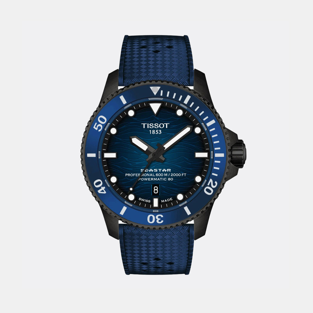 Seastar 2000 Men Automatic Blue Dial Analog Rubber Watch T1209073704100
