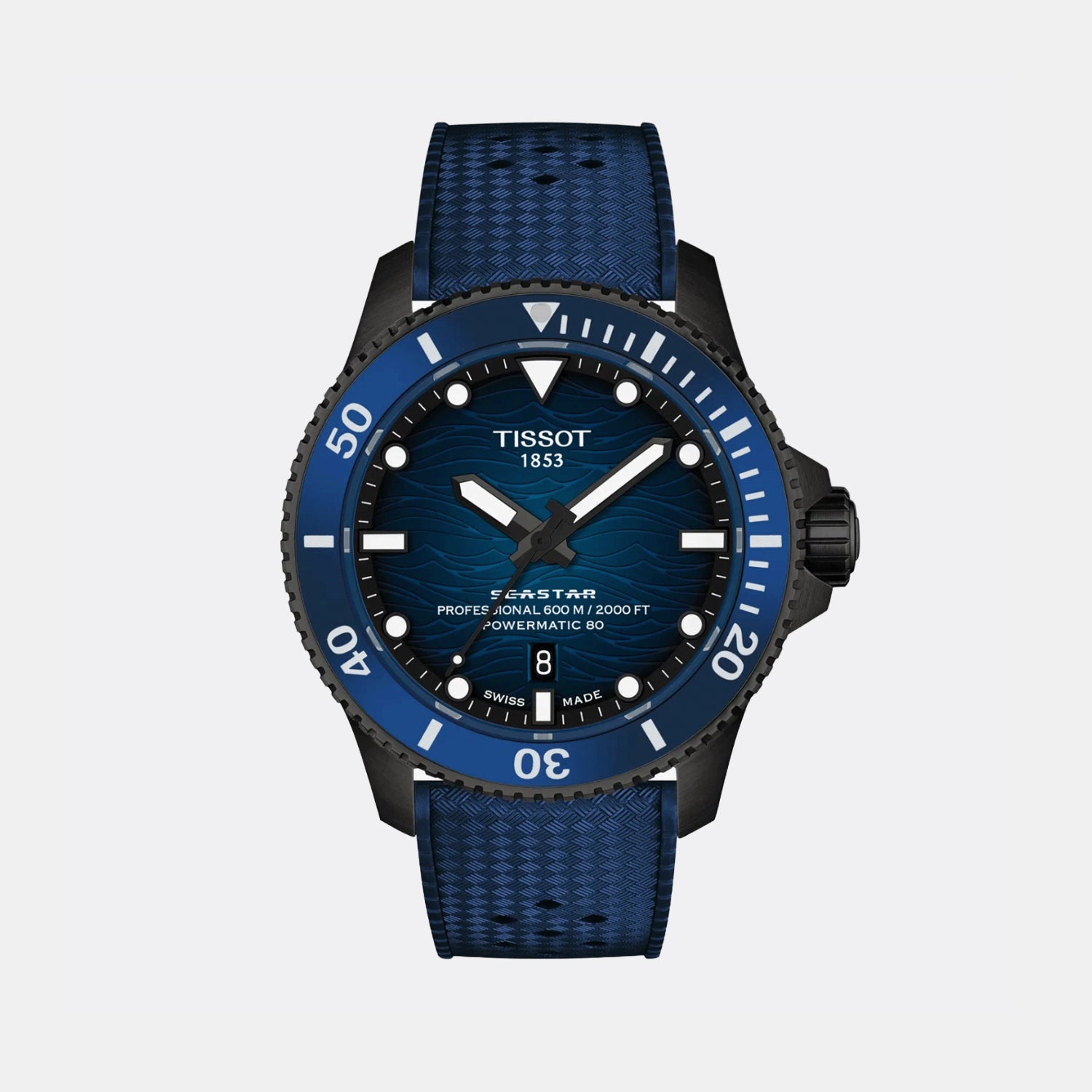 Seastar 2000 Men Automatic Blue Dial Analog Rubber Watch T1209073704100