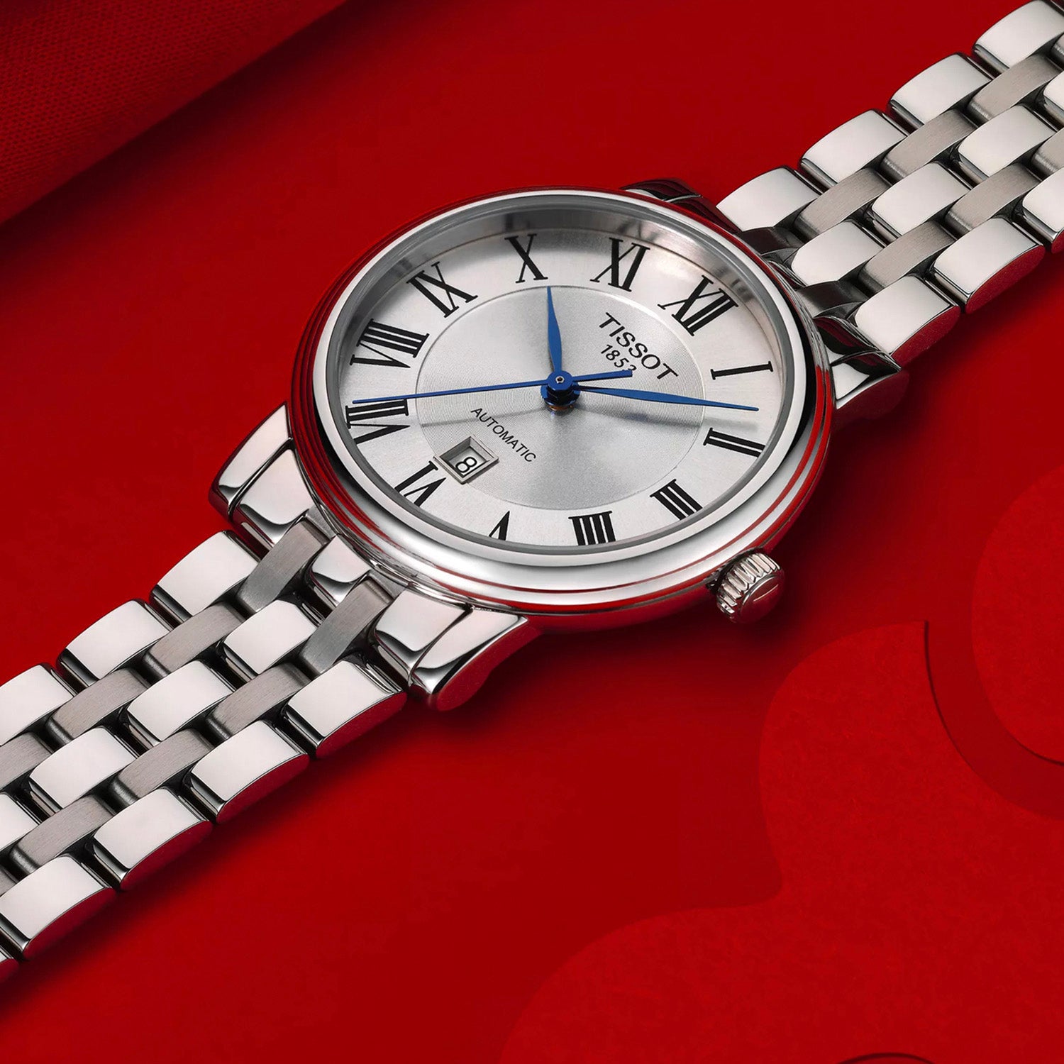 Carson Women Automatic Silver Dial Analog Stainless Steel Watch T1222071103300
