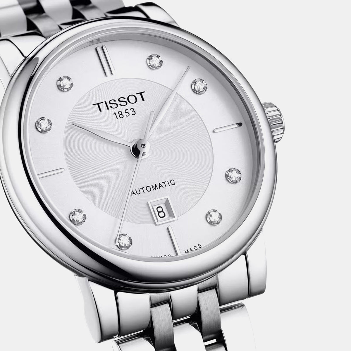 Carson Women Automatic Silver Dial Analog Stainless Steel Watch T1222071103600