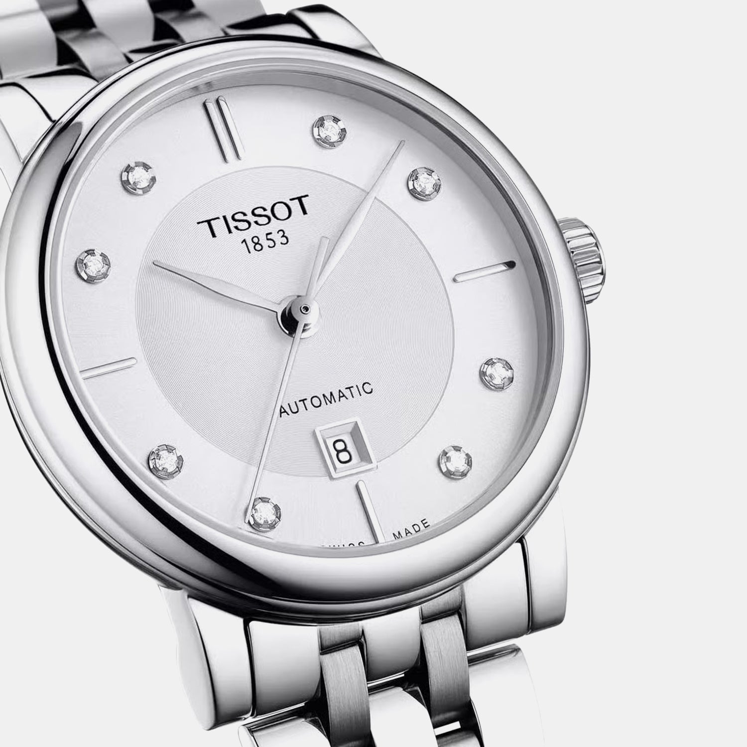 Carson Women Automatic Silver Dial Analog Stainless Steel Watch T1222071103600