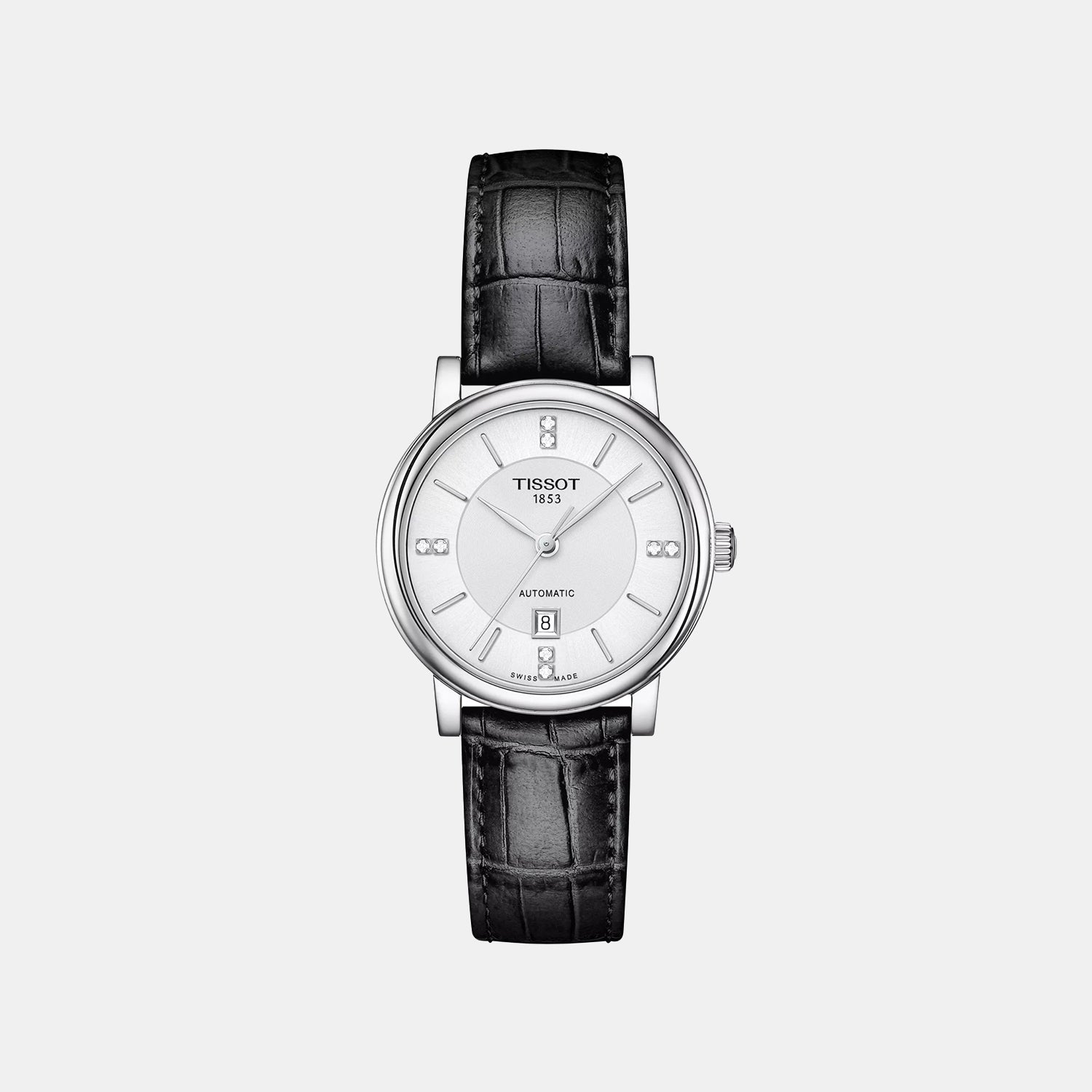 Carson Women Automatic Silver Dial Analog Leather Watch T1222071603601