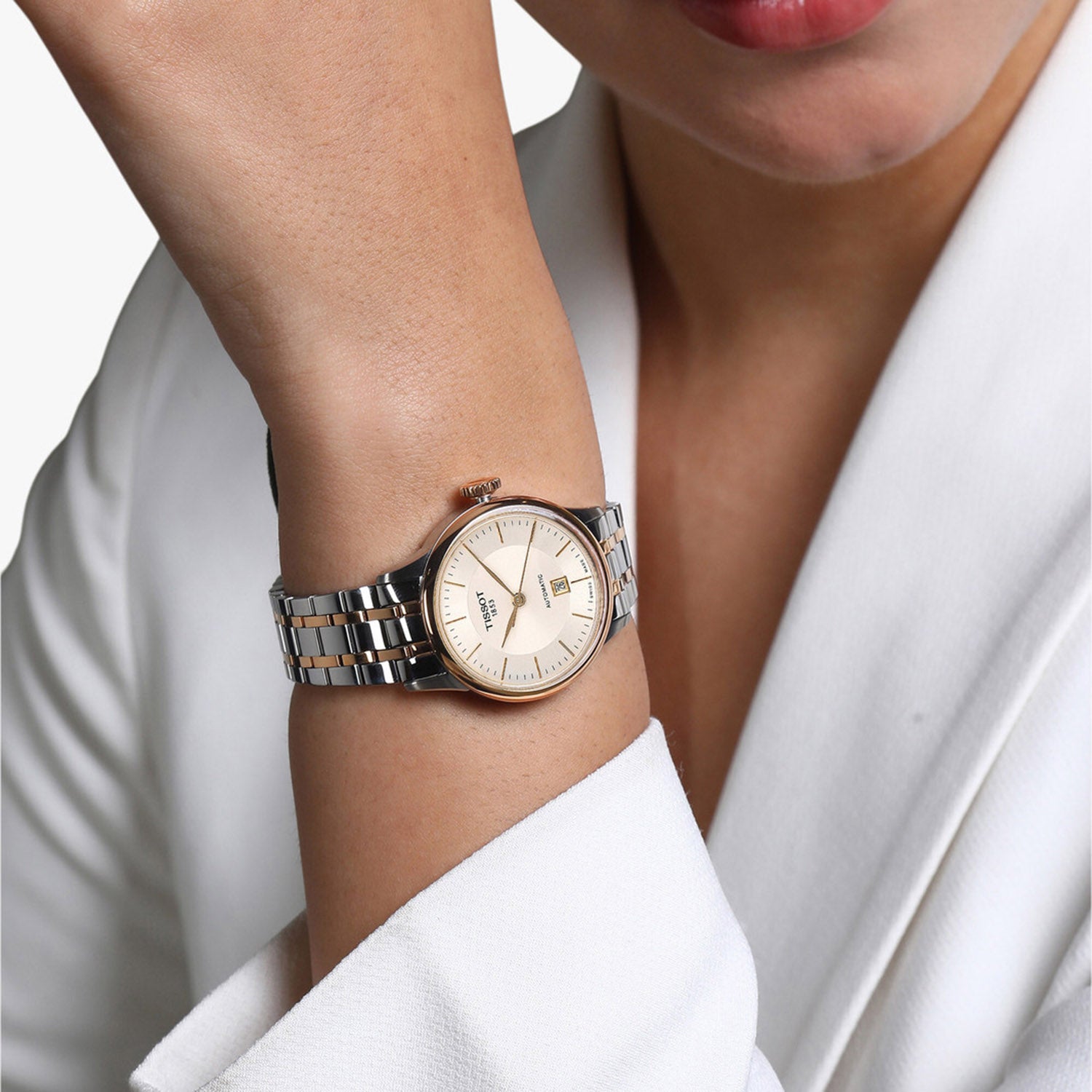 Carson Women Automatic Silver Dial Analog Stainless Steel Watch T1222072203100