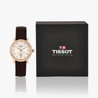 Men Automatic Silver Dial Leather Watch T1222073603100