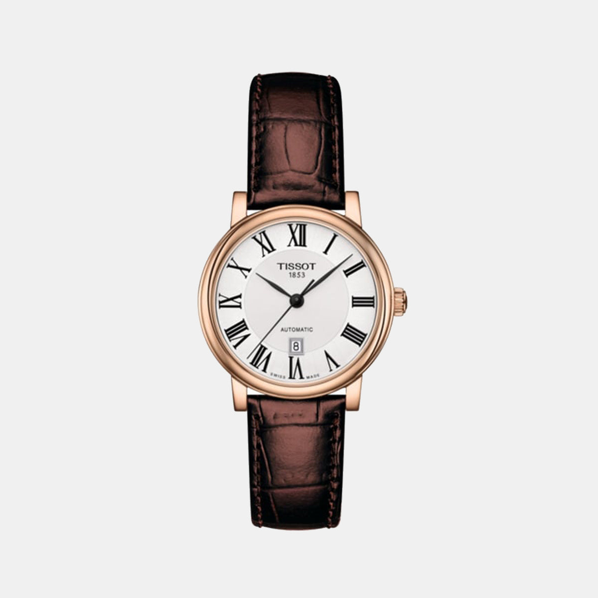 Carson Women Quartz Silver Dial Analog Leather Watch T1222073603300