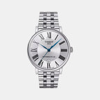 Carson Premium Men Automatic Silver Dial Analog Stainless Steel Watch T1224071103300