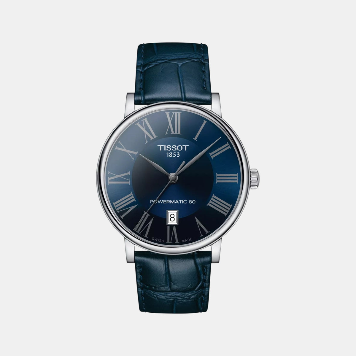 Carson Men Automatic Blue Dial Analog Leather Watch T1224071604300