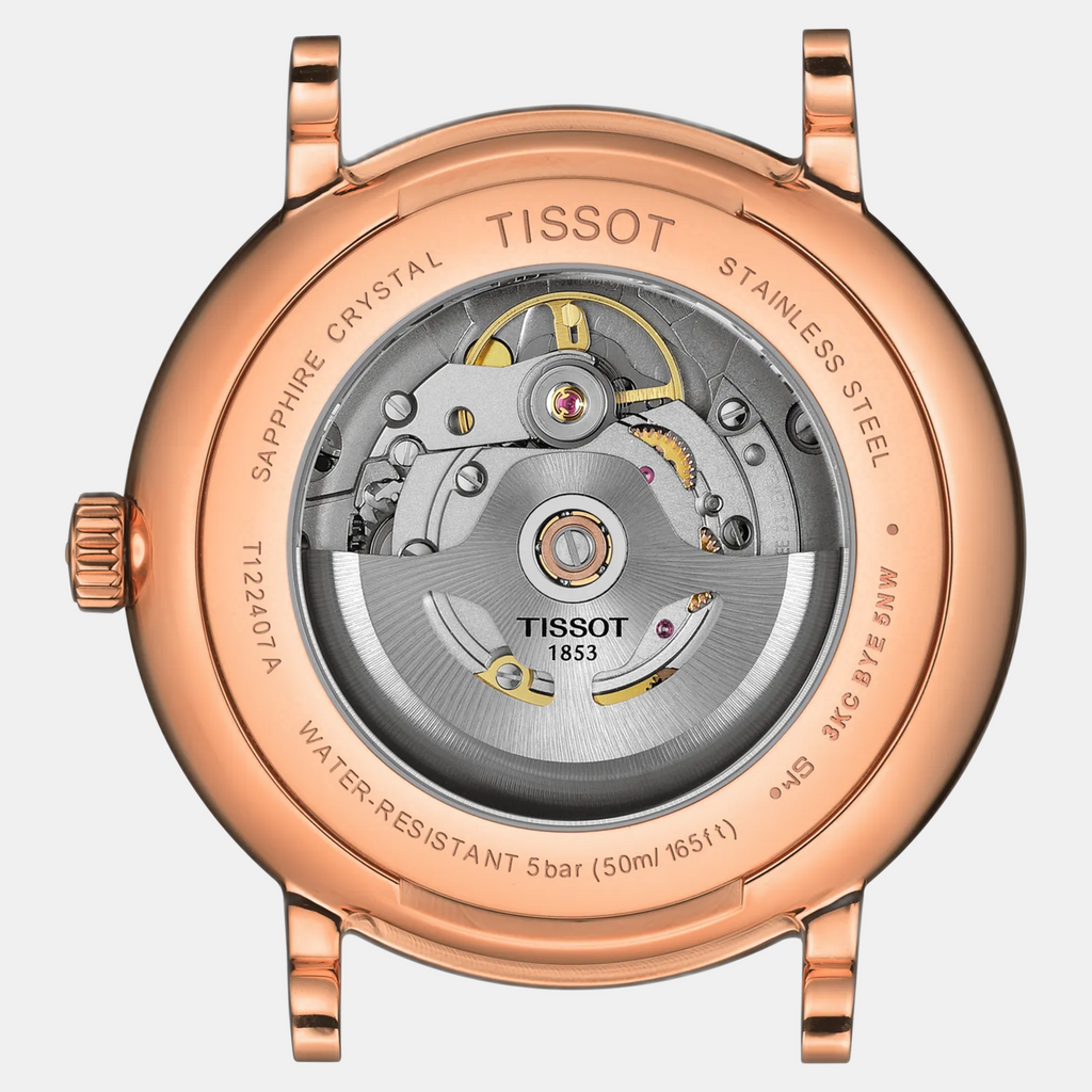 Carson Men Automatic Silver Dial Analog Leather Watch T1224073603100