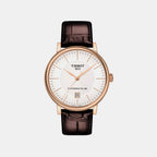 Carson Men Automatic Silver Dial Analog Leather Watch T1224073603100