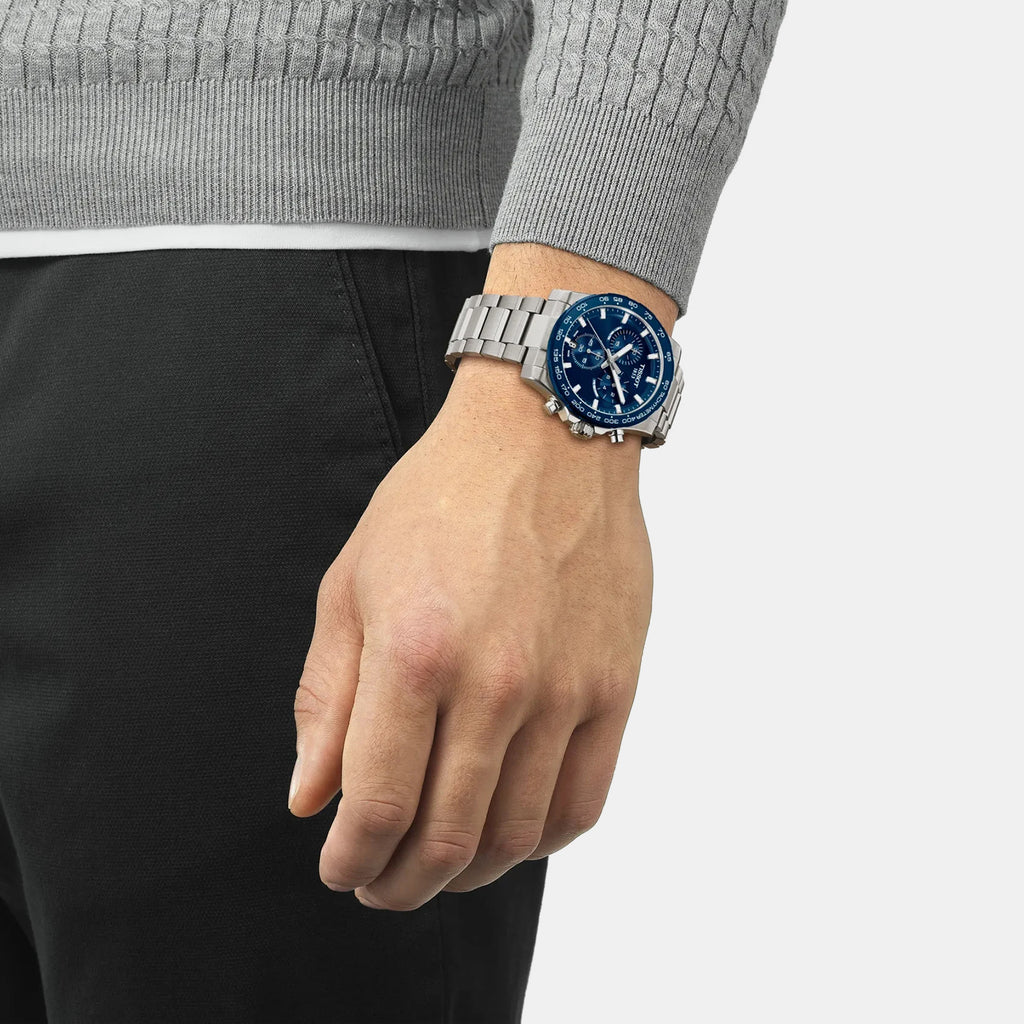 Supersport Men Quartz Blue Dial Chronograph Stainless Steel Watch T1254171104100