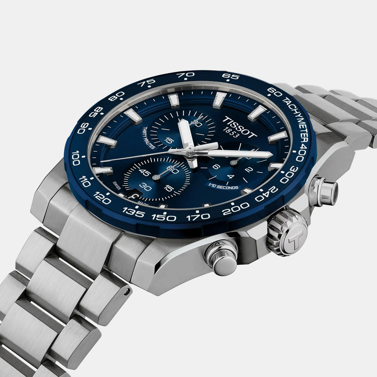Supersport Men Quartz Blue Dial Chronograph Stainless Steel Watch T1254171104100