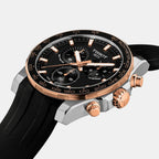 Supersport Men Quartz Black Dial Chronograph Rubber Watch T1254172705100