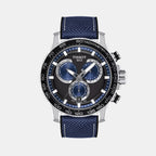 Supersport Chrono Men Quartz Black Dial Chronograph Textile Watch T1256171705103