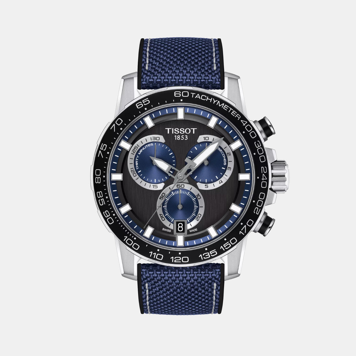 Supersport Men Quartz Black Dial Chronograph Nylon Watch T1256171705103