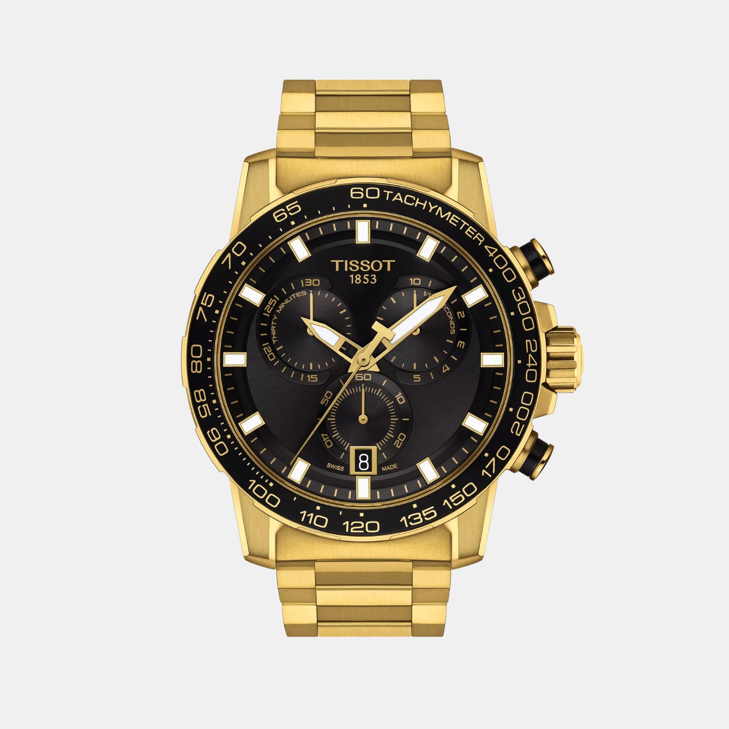 Supersport Chrono Men Quartz Black Dial Chronograph Stainless Steel Watch T1256173305101