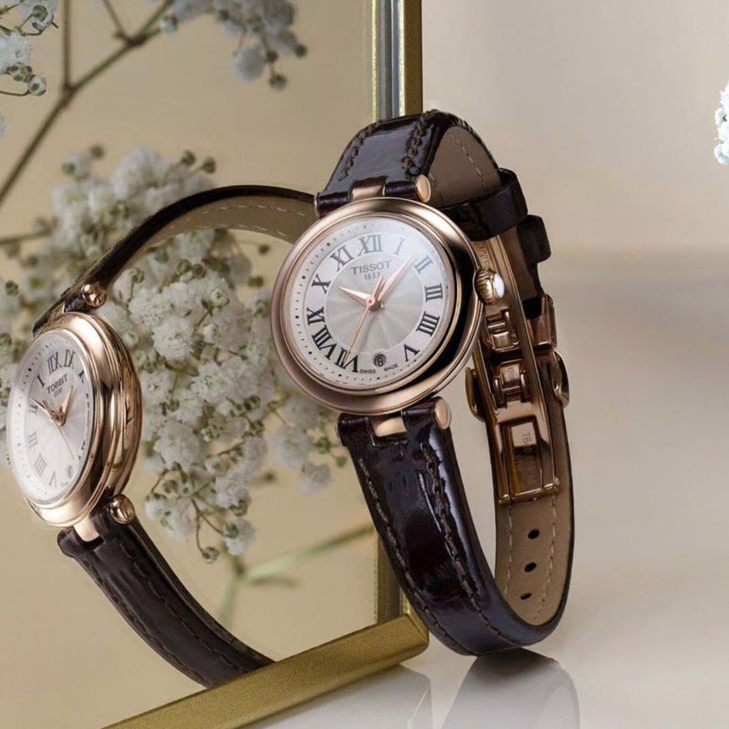 Bellissima Women Quartz White Dial Analog Leather Watch T1260103601300