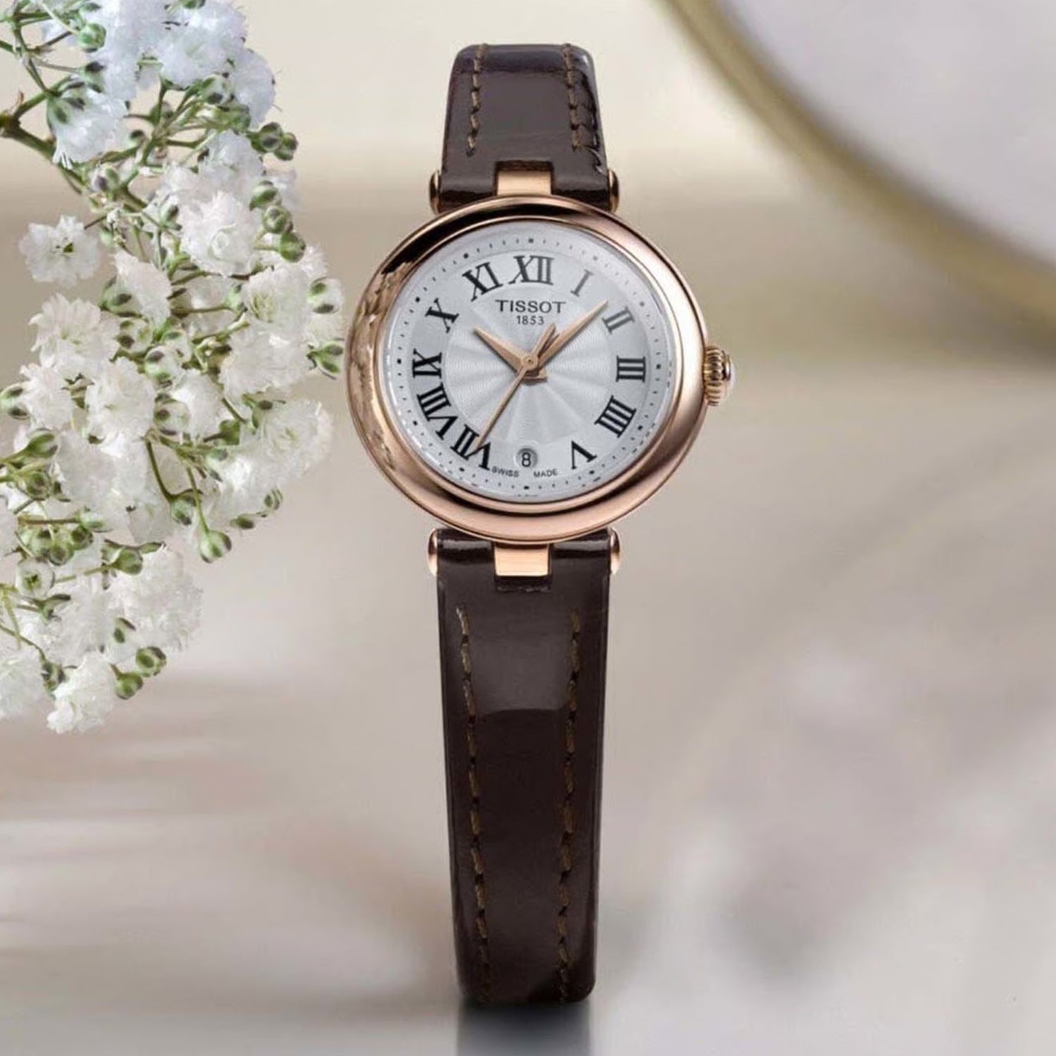Bellissima Women Quartz White Dial Analog Leather Watch T1260103601300