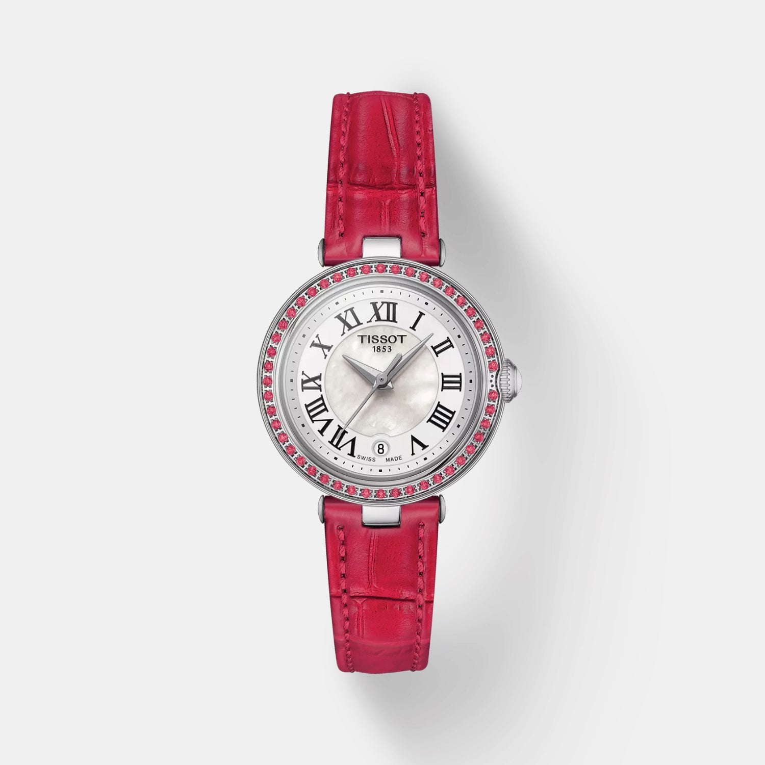 Bellissima Women Quartz White Mother Of Pearl Analog Leather Watch T1260106611300