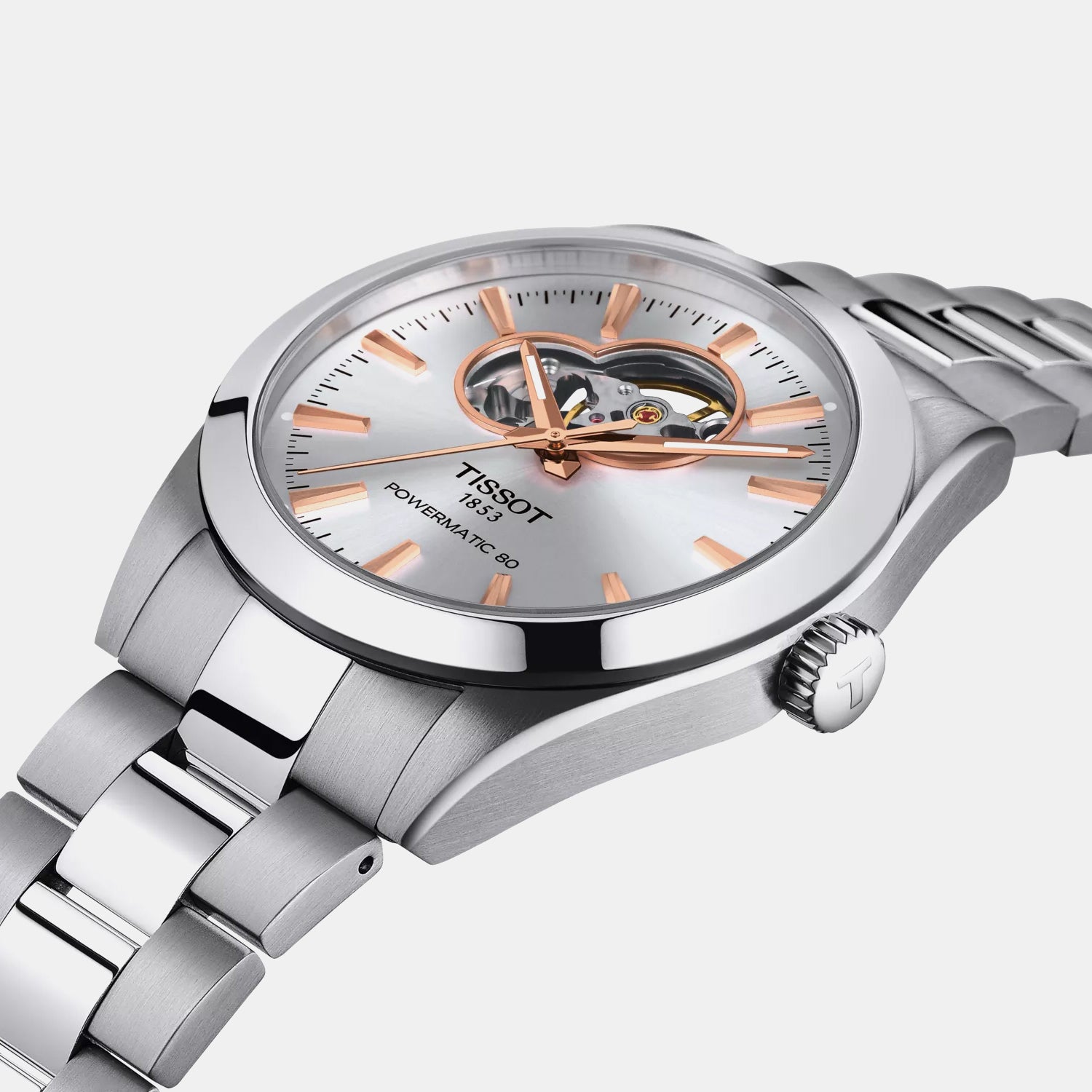 Tissot Gentleman Men Automatic Silver Dial Analog Stainless Steel Watch T1274071103101