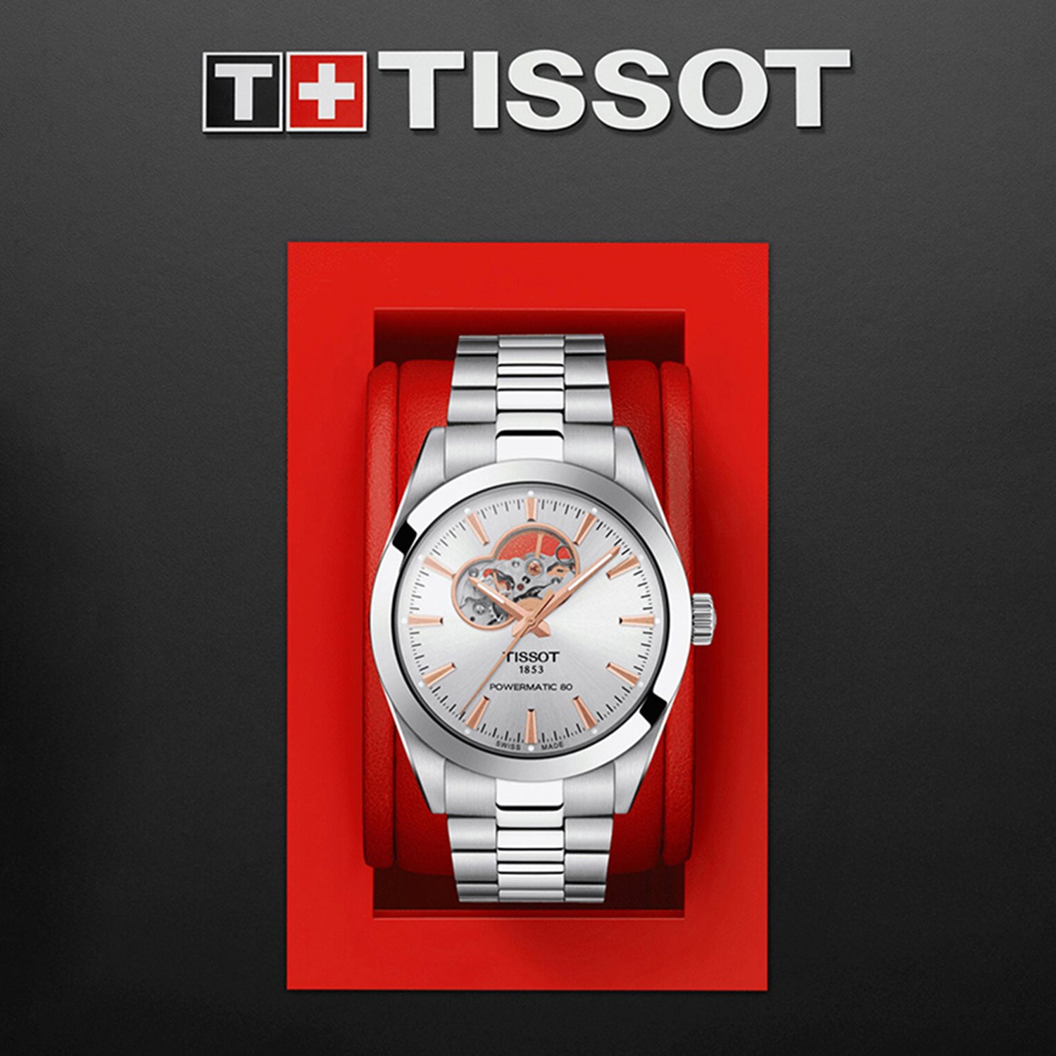 Tissot Gentleman Men Automatic Silver Dial Analog Stainless Steel Watch T1274071103101