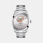 Gentleman Open Heart Men Automatic Silver Dial Analog Stainless Steel Watch T1274071103101