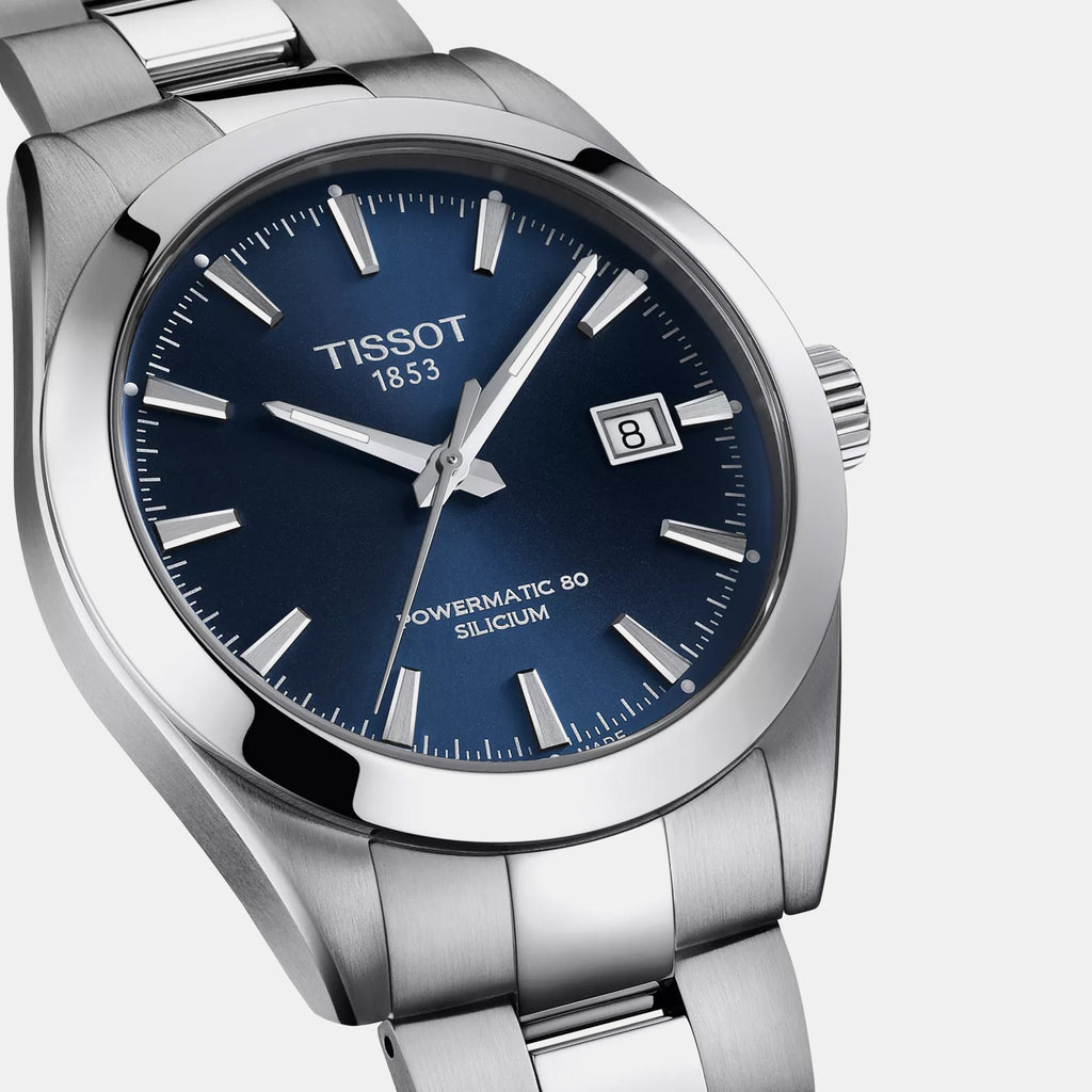 Tissot Gentleman Men Automatic Blue Dial Analog Stainless Steel Watch T1274071104100