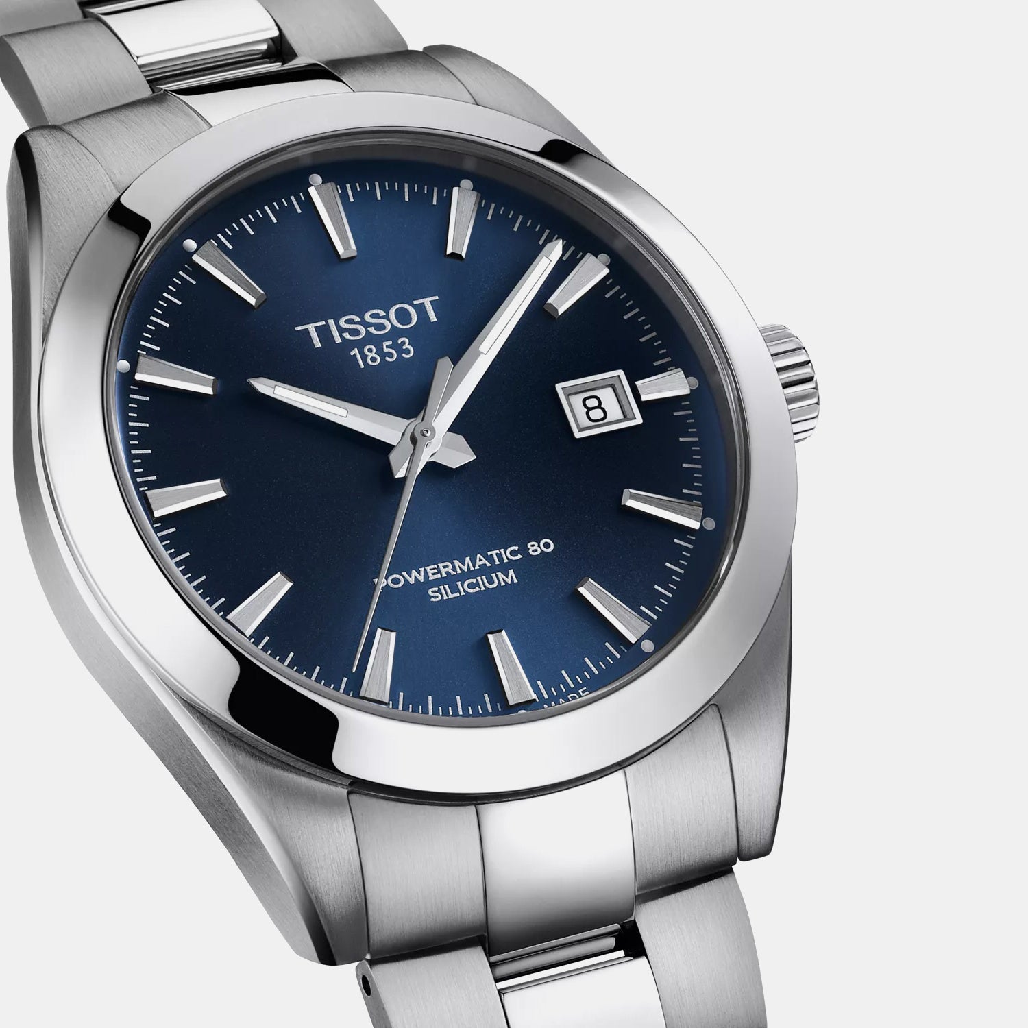 Tissot Gentleman Men Automatic Blue Dial Analog Stainless Steel Watch T1274071104100