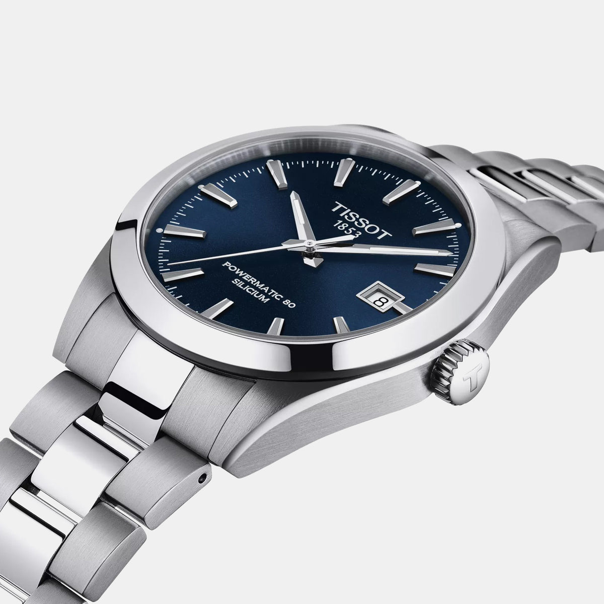 Gentleman Men Automatic Blue Dial Analog Stainless Steel Watch T1274071104100