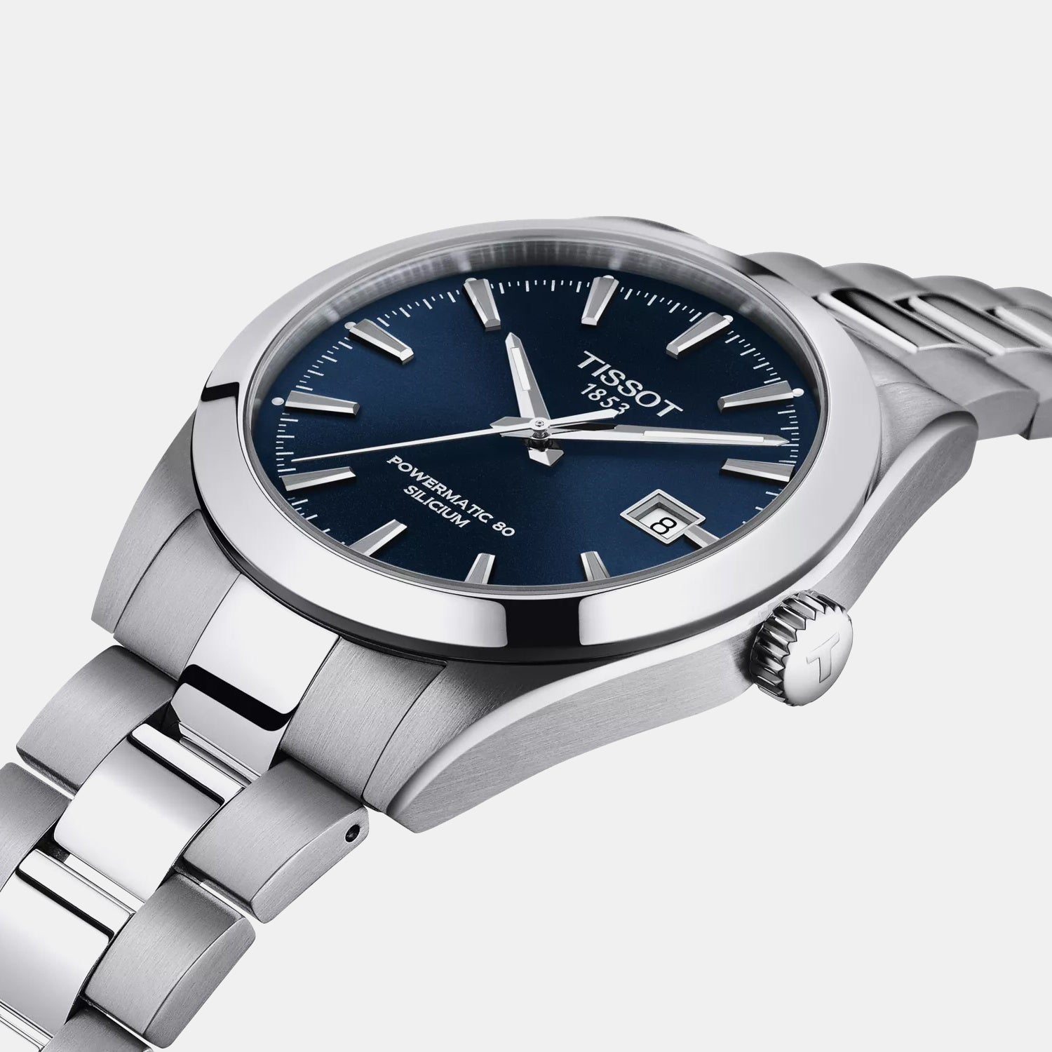 Tissot Gentleman Men Automatic Blue Dial Analog Stainless Steel Watch T1274071104100
