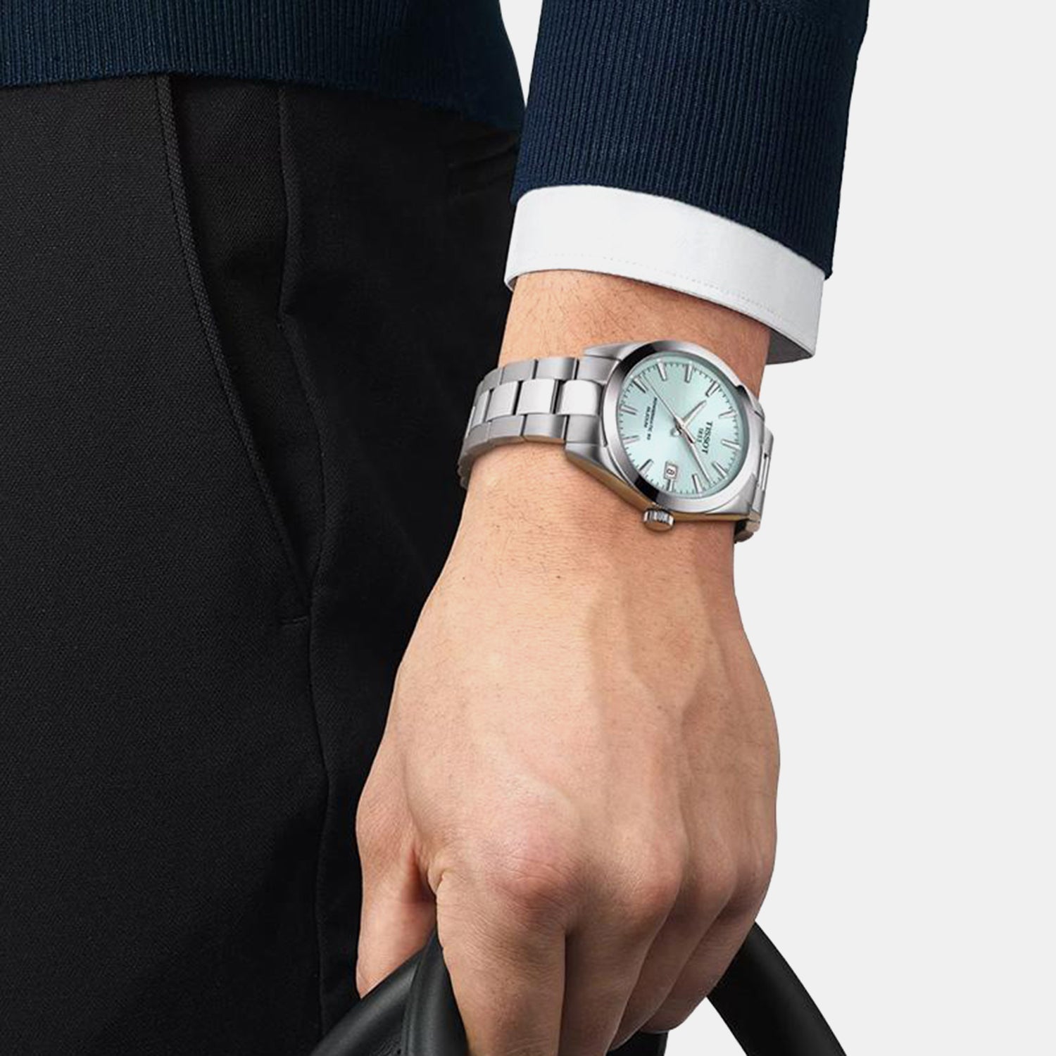 Tissot Gentleman Men Automatic Blue Dial Analog Stainless Steel Watch T1274071135100