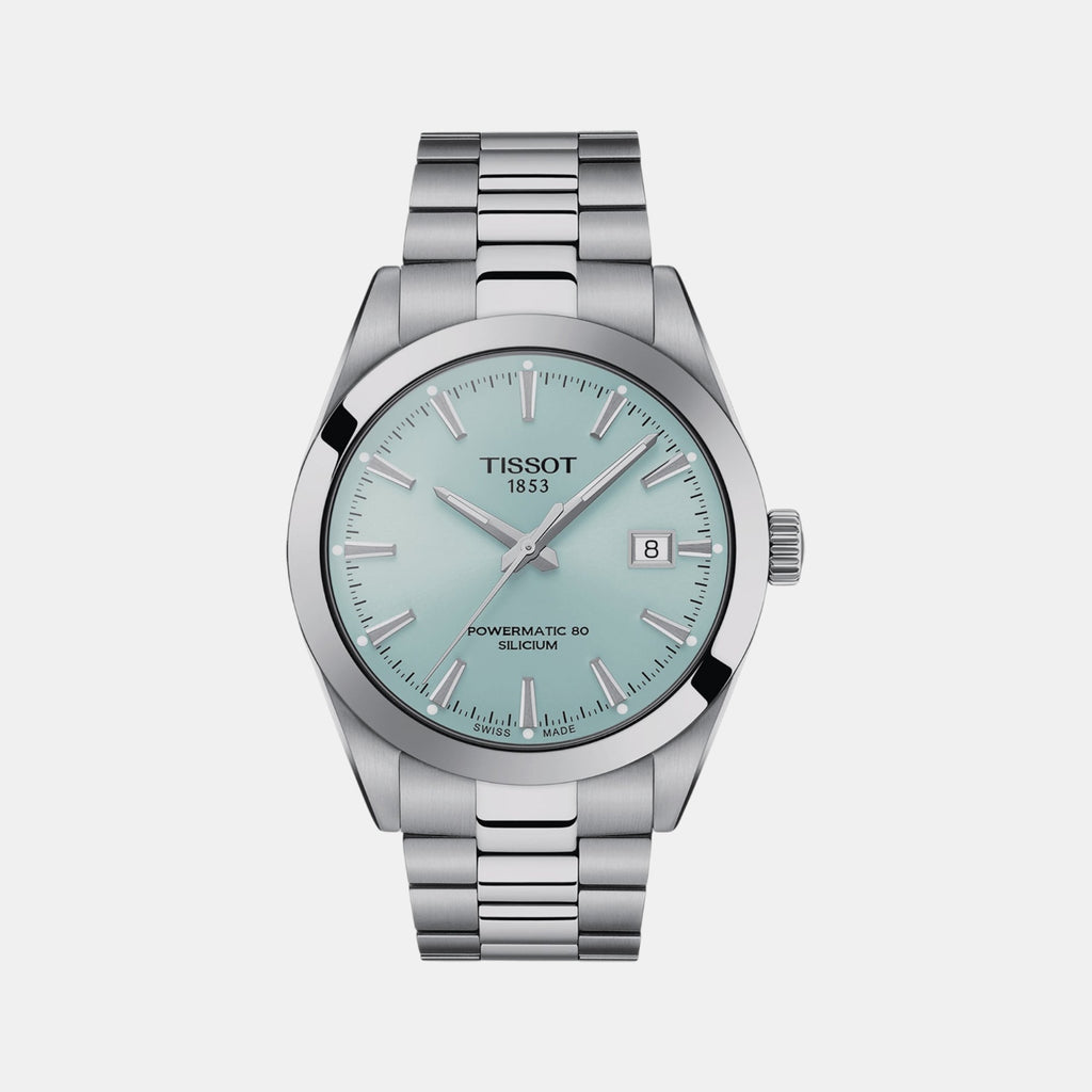 Gentleman Men Automatic Ice Blue Dial Analog Stainless Steel Watch T1274071135100