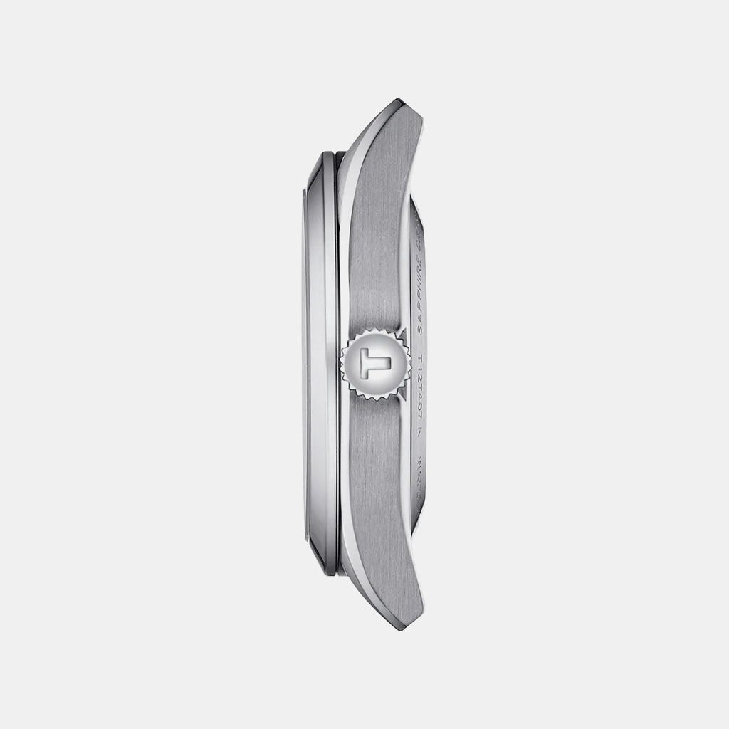 Gentleman Men Quartz Silver Dial Analog Leather Watch T1274071603101