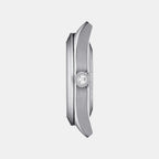 Gentleman Men Quartz Silver Dial Analog Leather Watch T1274071603101