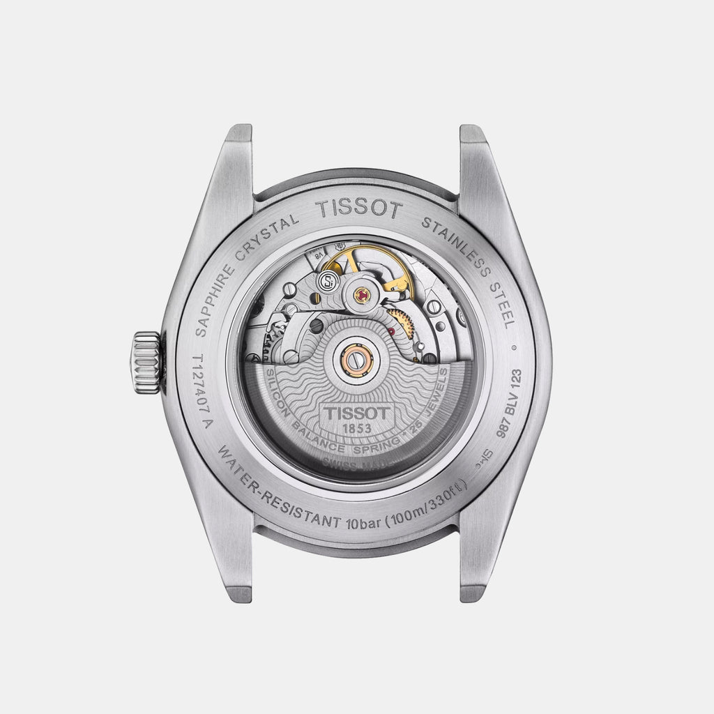 Gentleman Powermatic 80 Men Black Dial Analog Leather Watch T1274071605101