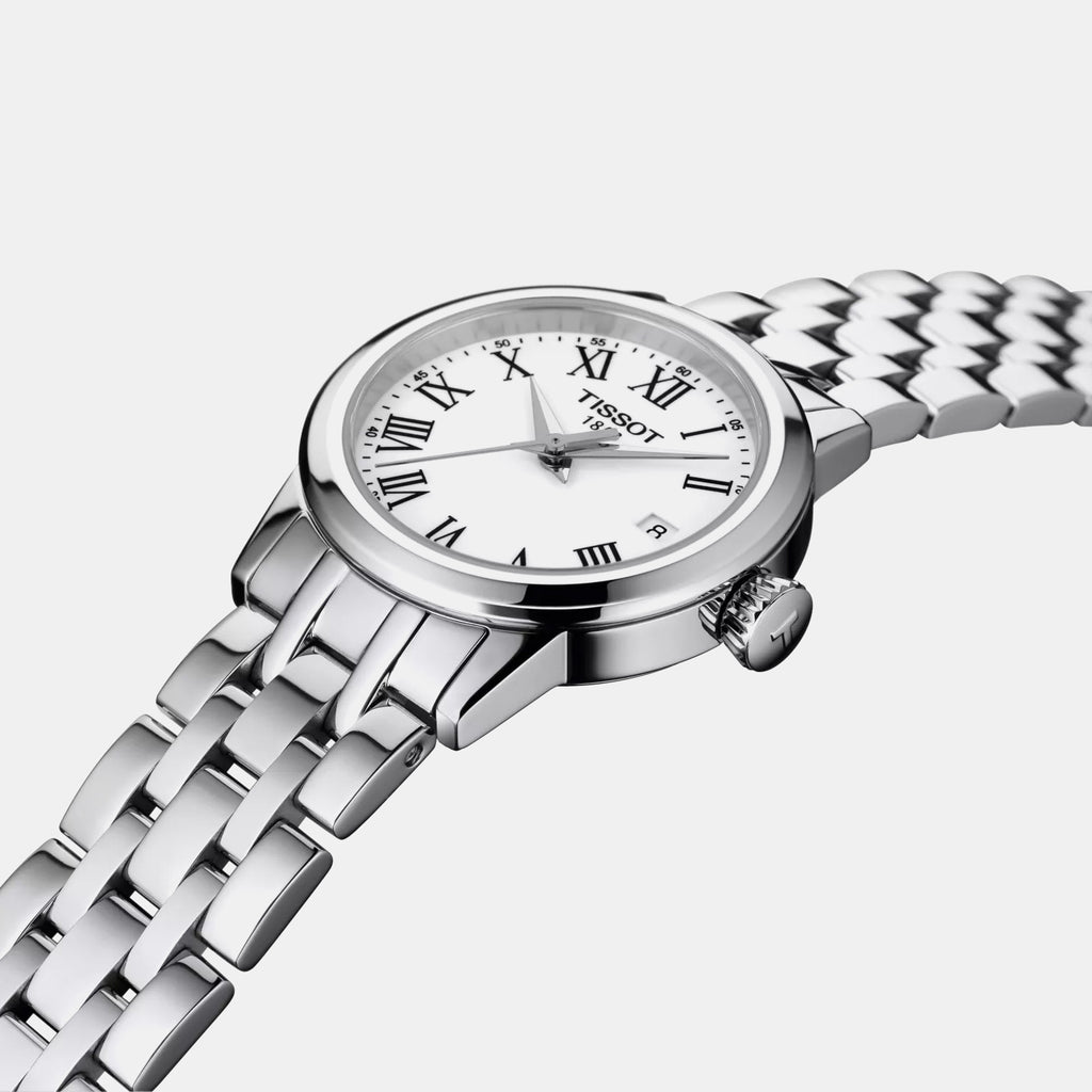 Classic Women Quartz White Dial Analog Stainless Steel Watch T1292101101300
