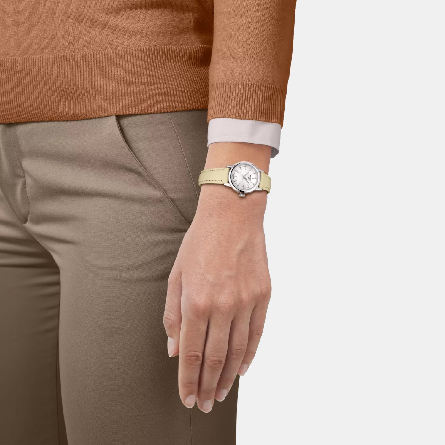 Classic Dream Women Quartz White Mother Of Pearl Dial Analog Leather Watch T1292101611100