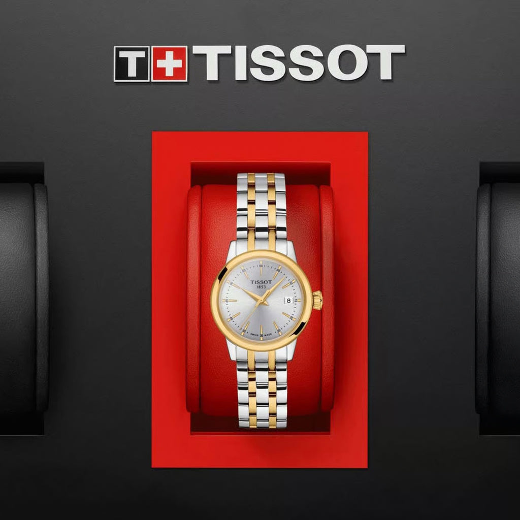 Classic Women Quartz Silver Dial Analog Stainless Steel Watch T1292102203100