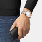 Classic Men Quartz White Dial Analog Stainless Steel Watch T1294102201300