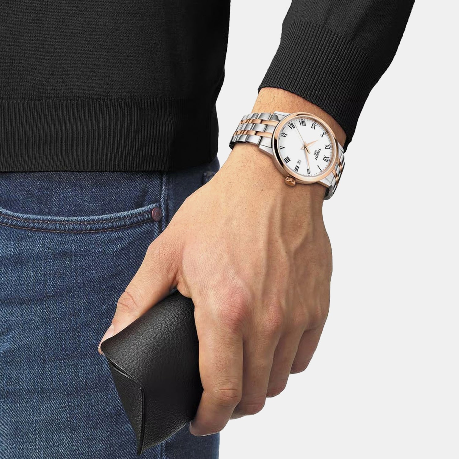 Classic Men Quartz White Dial Analog Stainless Steel Watch T1294102201300