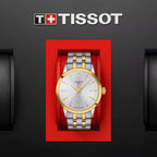 Classic Men Quartz Silver Dial Analog Stainless Steel Watch T1294102203100
